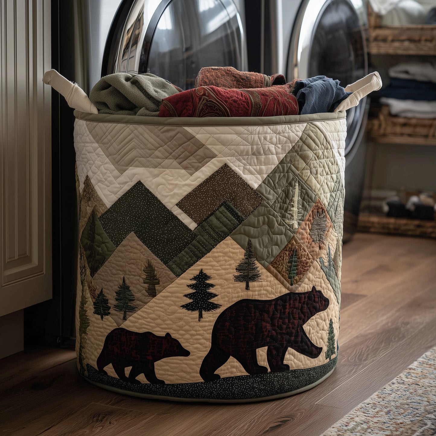 Bear Trails Quilted Landry Basket GFTOTP15514