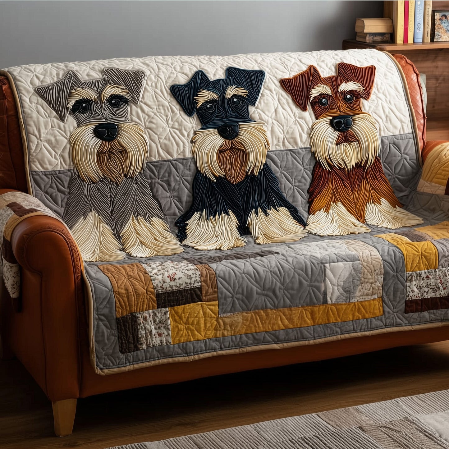 Schnauzer Dream Quilted Sofa Cover GFTOTP15523