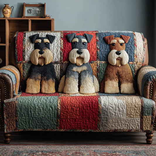 Schnauzer Dream Quilted Sofa Cover GFTOTP15524