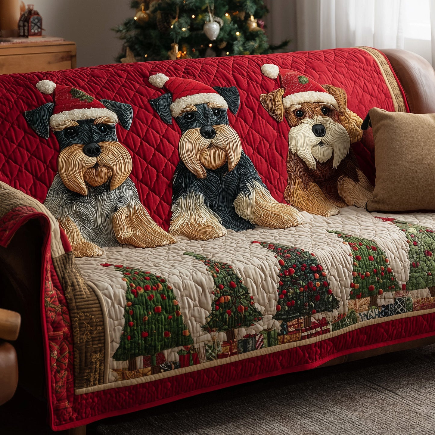 Schnauzer Dream Quilted Sofa Cover GFTOTP15526