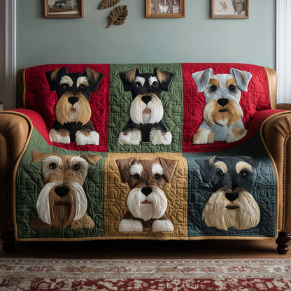 Schnauzer Dream Quilted Sofa Cover GFTOTP15527