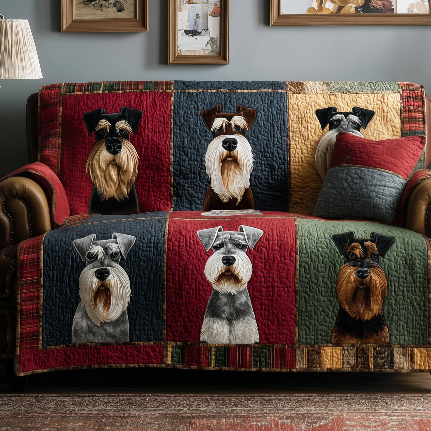 Schnauzer Dream Quilted Sofa Cover GFTOTP15528
