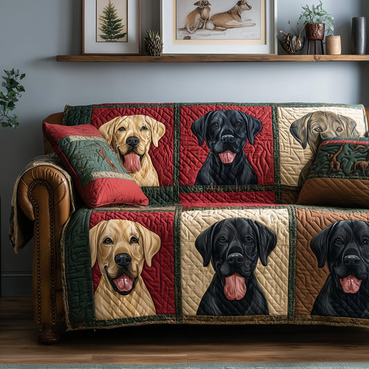 Labrador Delight Quilted Sofa Cover GFTOTP15530