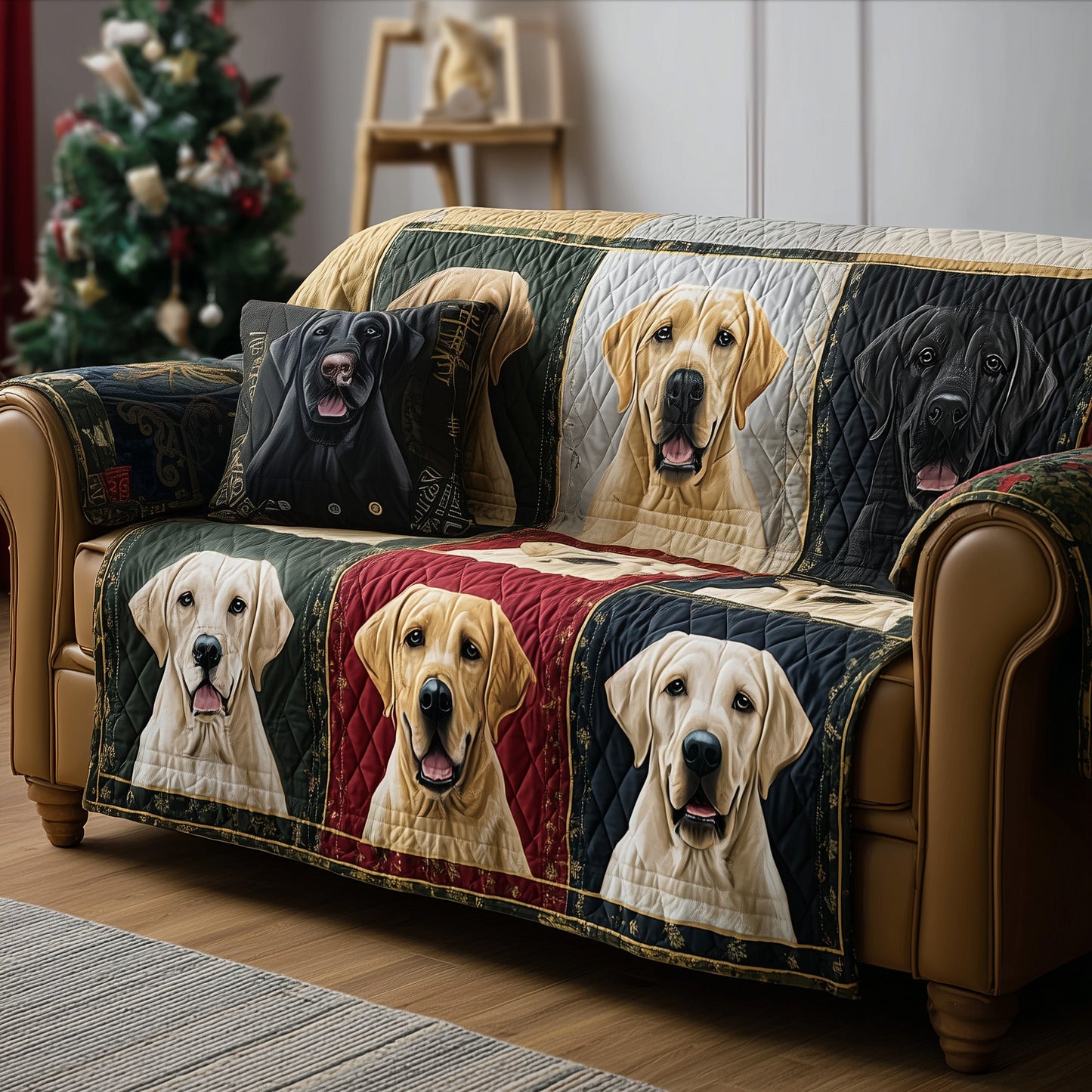 Labrador Delight Quilted Sofa Cover GFTOTP15531