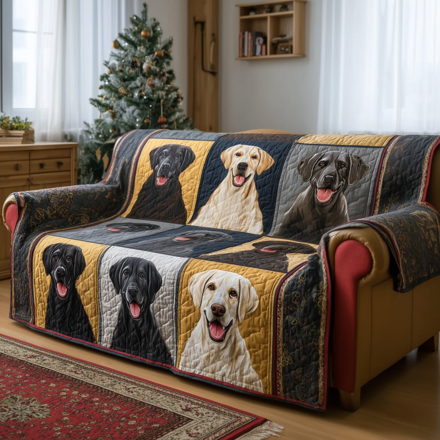 Labrador Delight Quilted Sofa Cover GFTOTP15532