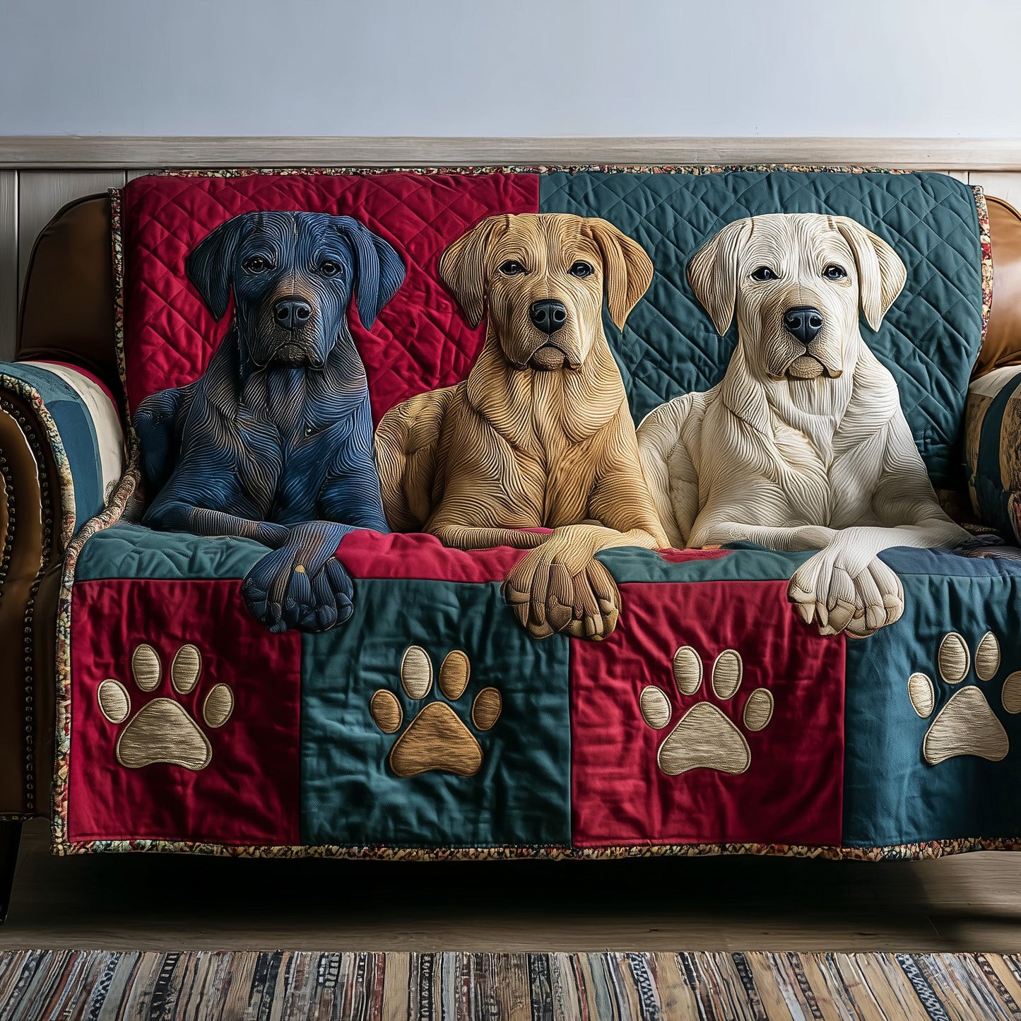 Labrador Delight Quilted Sofa Cover GFTOTP15533