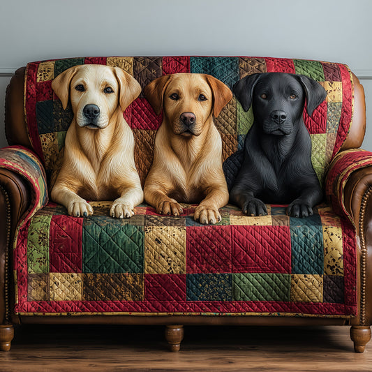 Labrador Delight Quilted Sofa Cover GFTOTP15534