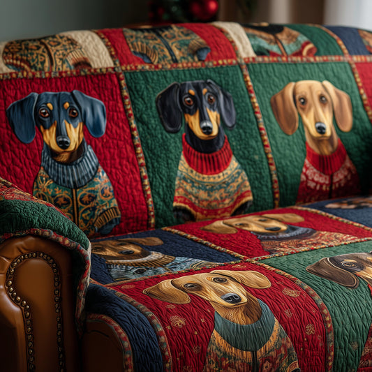 Dachshund Delight Quilted Sofa Cover GFTOTP15535