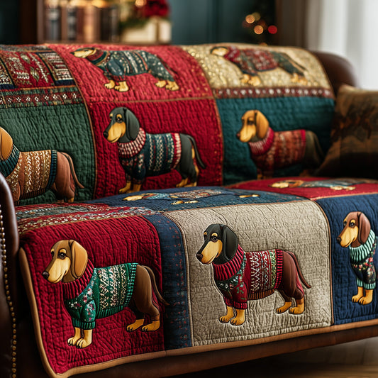 Dachshund Delight Quilted Sofa Cover GFTOTP15536