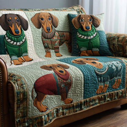 Dachshund Delight Quilted Sofa Cover GFTOTP15539