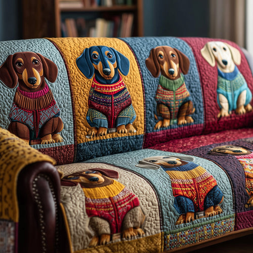 Dachshund Delight Quilted Sofa Cover GFTOTP15540