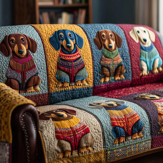 Dachshund Delight Quilted Sofa Cover GFTOTP15540