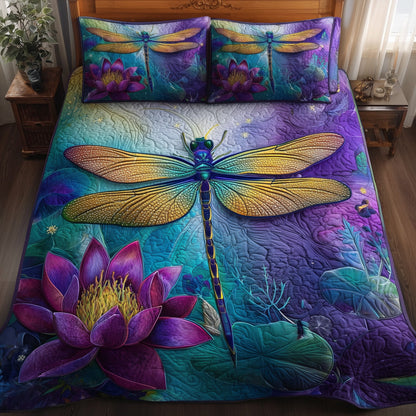 Dragonfly Serenity 3-Piece Quilted Bedding Set GFTOTP15563
