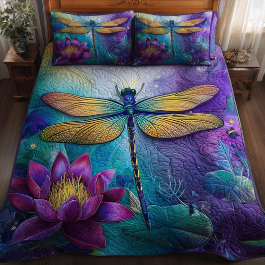 Dragonfly Serenity 3-Piece Quilted Bedding Set GFTOTP15563