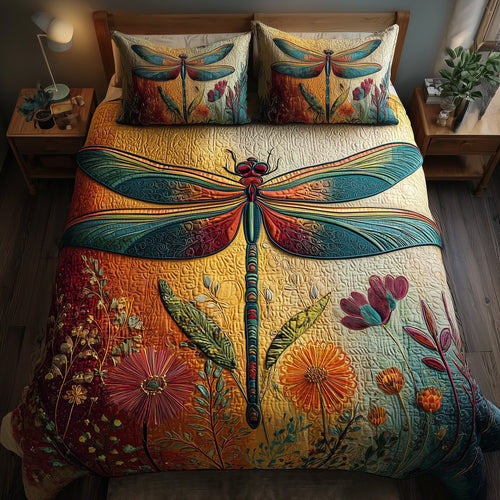 Dragonfly Serenity 3-Piece Quilted Bedding Set GFTOTP15565