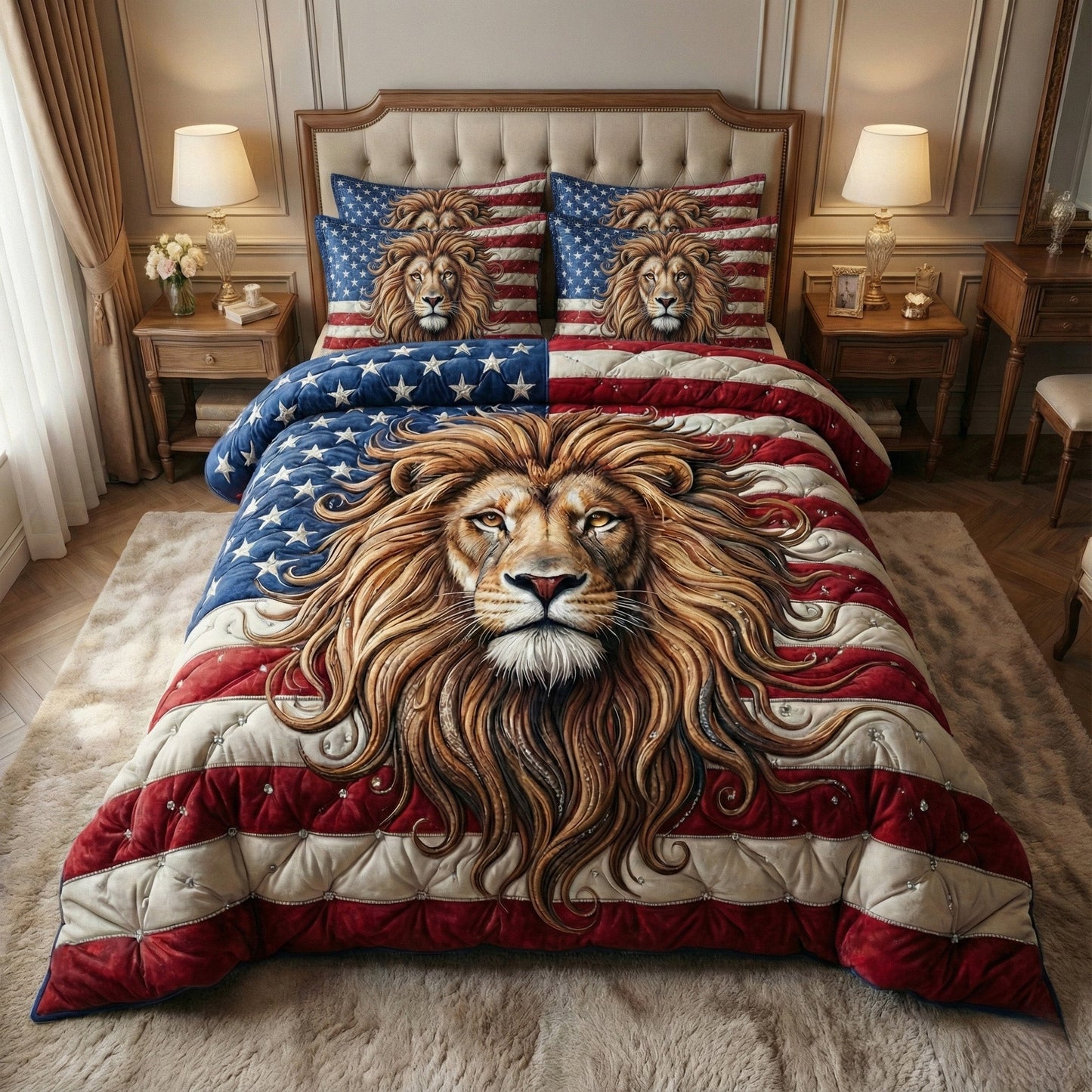 Majestic Lion 3-Piece Quilted Bedding Set GFTOTP15583
