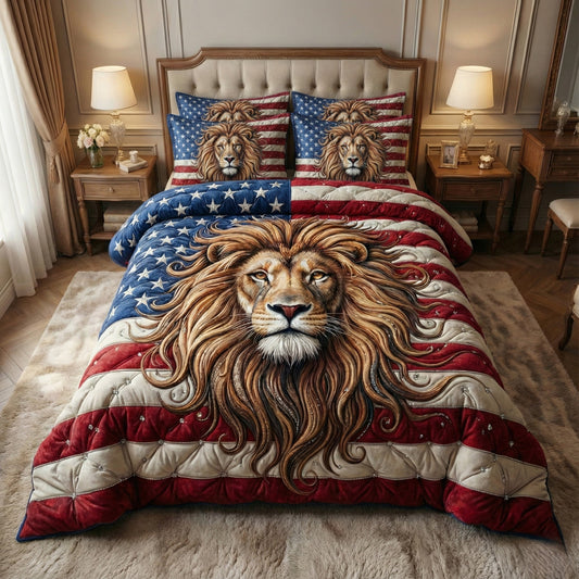 Majestic Lion 3-Piece Quilted Bedding Set GFTOTP15583