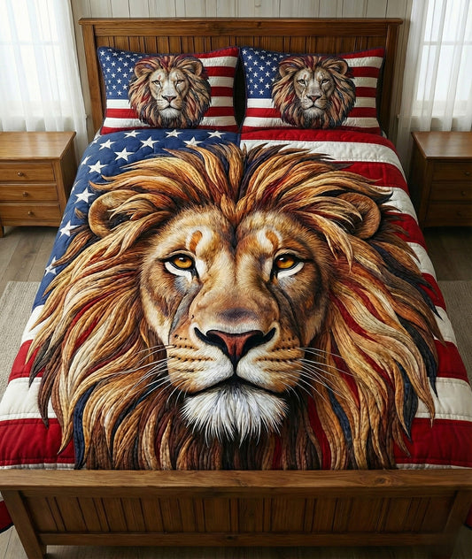 Majestic Lion 3-Piece Quilted Bedding Set GFTOTP15584