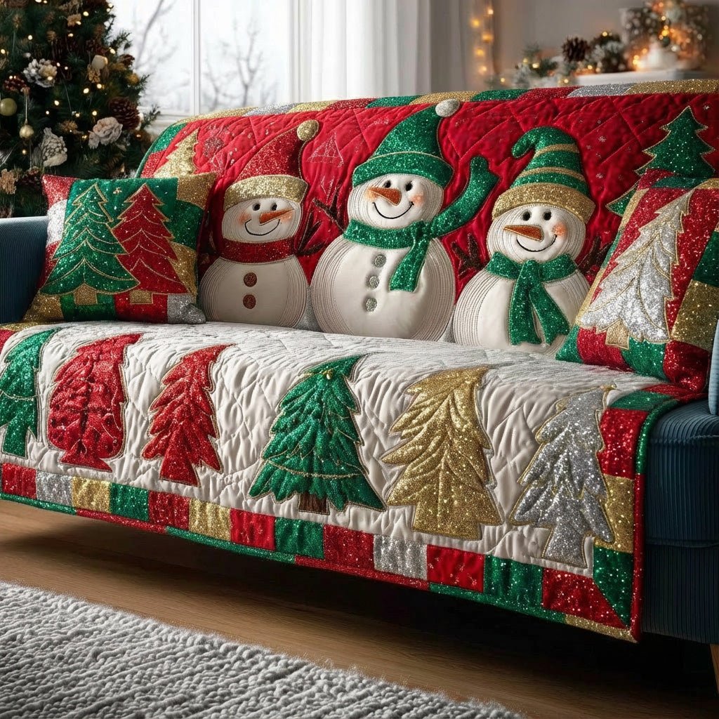 Holiday Glow Quilted Sofa Cover GFTOTP15585