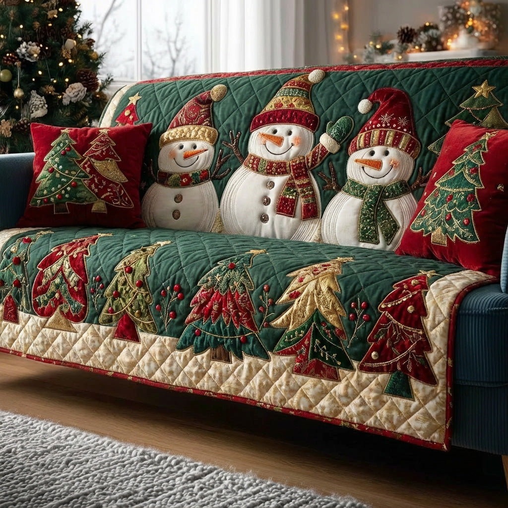 Holiday Glow Quilted Sofa Cover GFTOTP15587