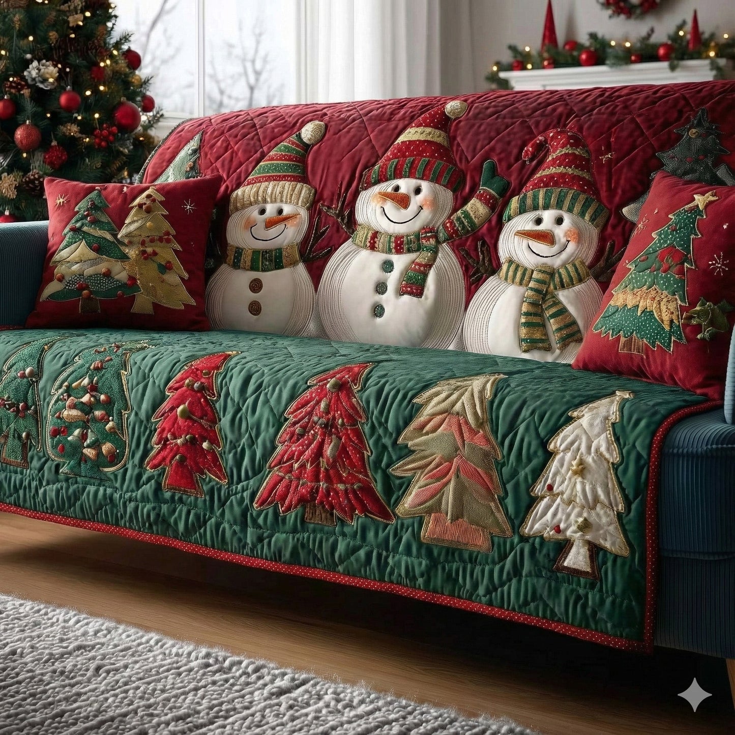 Holiday Glow Quilted Sofa Cover GFTOTP15590