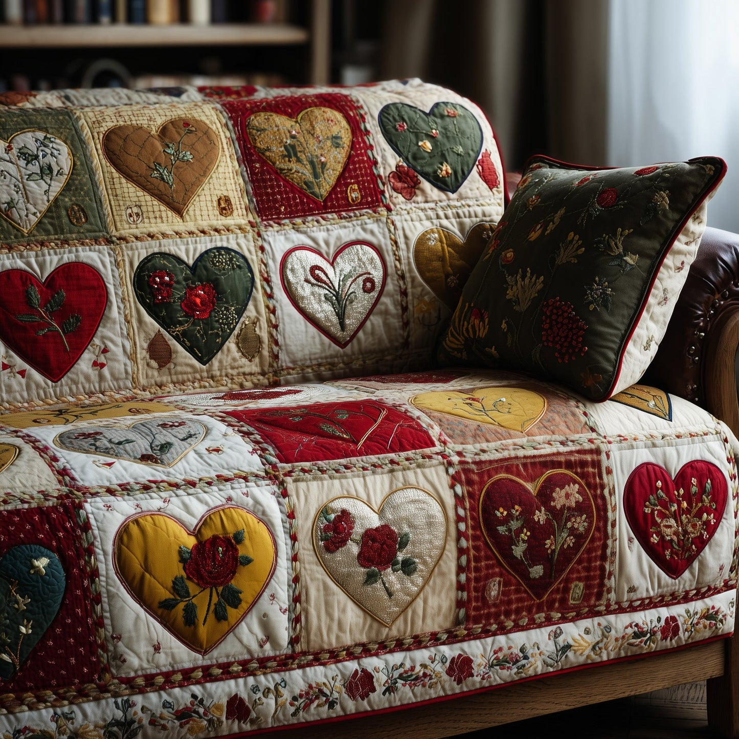 Love Meadow Quilted Sofa Cover GFTOTP15623