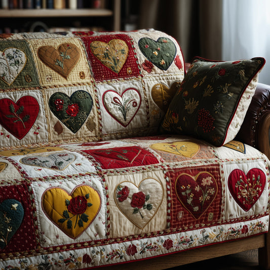 Love Meadow Quilted Sofa Cover GFTOTP15623