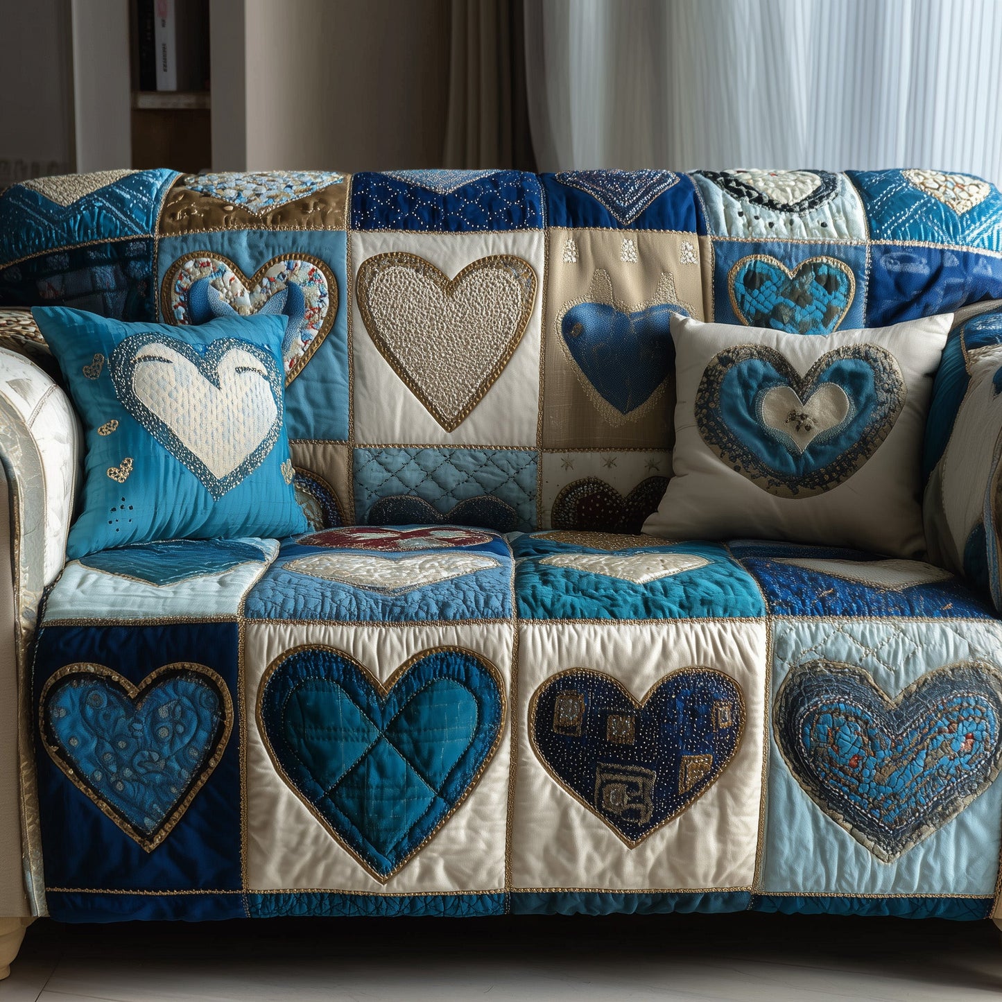Love Meadow Quilted Sofa Cover GFTOTP15624