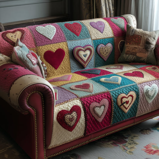 Love Meadow Quilted Sofa Cover GFTOTP15626