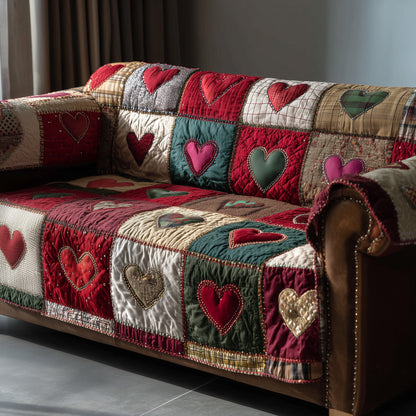 Heart Whisper Quilted Sofa Cover GFTOTP15630