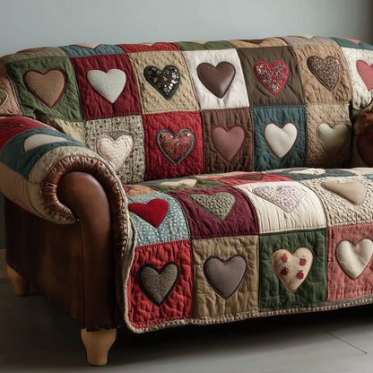 Heart Whisper Quilted Sofa Cover GFTOTP15632
