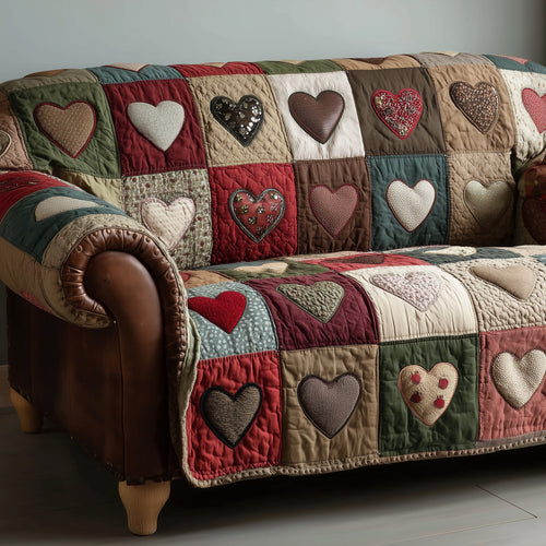 Heart Whisper Quilted Sofa Cover GFTOTP15632
