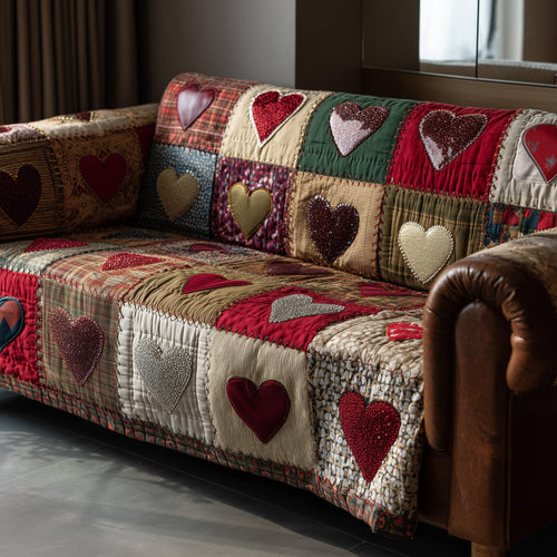 Heart Whisper Quilted Sofa Cover GFTOTP15633