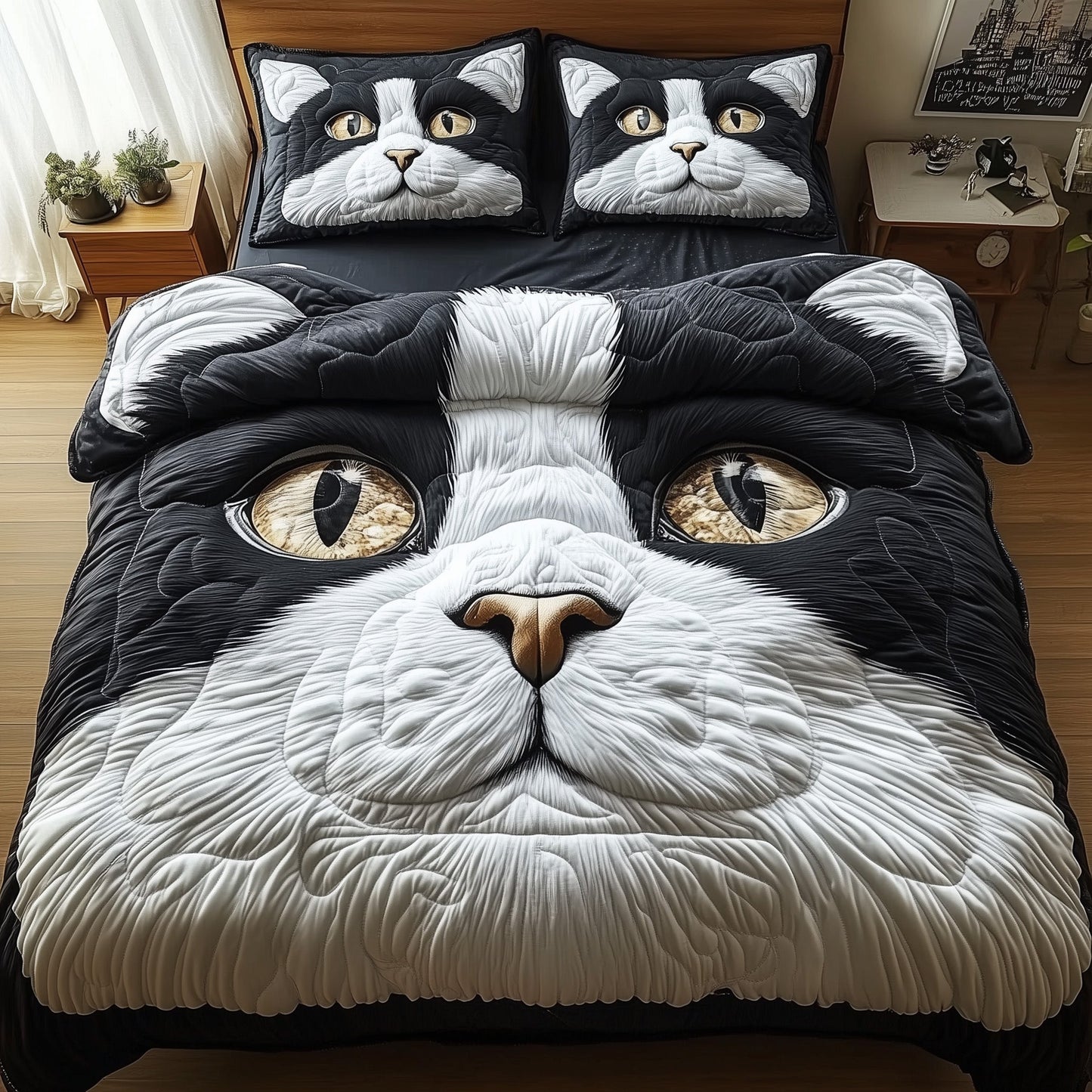 Catitude 3-Piece Quilted Bedding Set GFTOTP15703