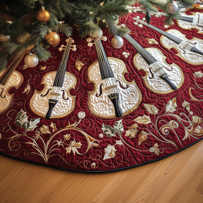 Christmas Elegant Violin Quilted Tree Skirt GFTOTP1581