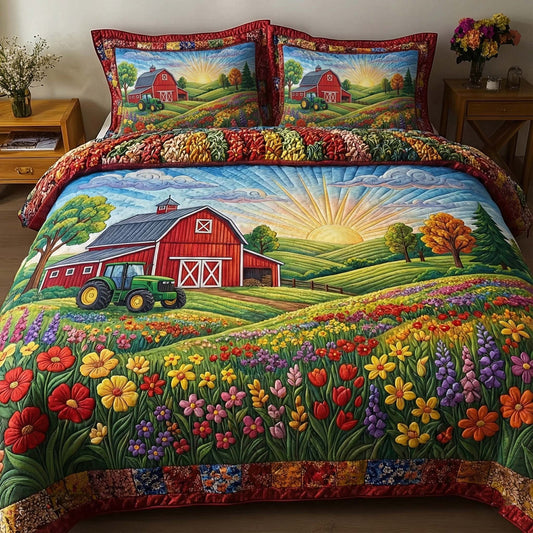 Golden Pasture 3-Piece Quilted Bedding Set GFTOTP15847