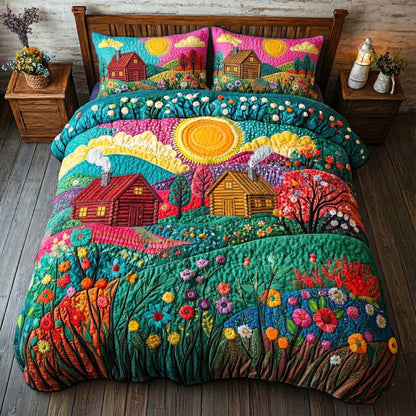 Golden Pasture 3-Piece Quilted Bedding Set GFTOTP15849