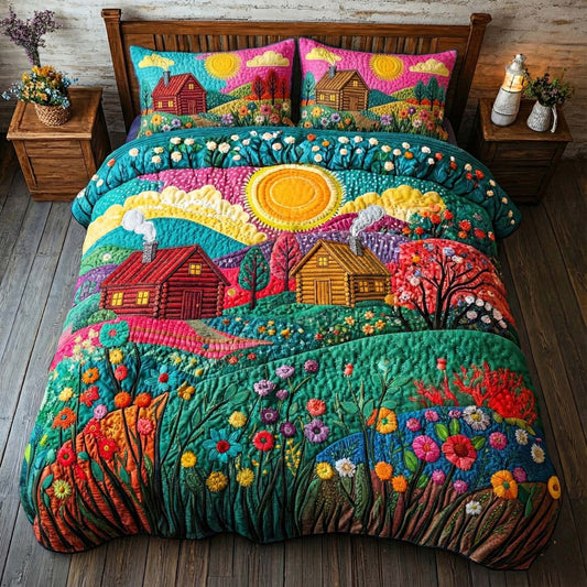 Golden Pasture 3-Piece Quilted Bedding Set GFTOTP15849