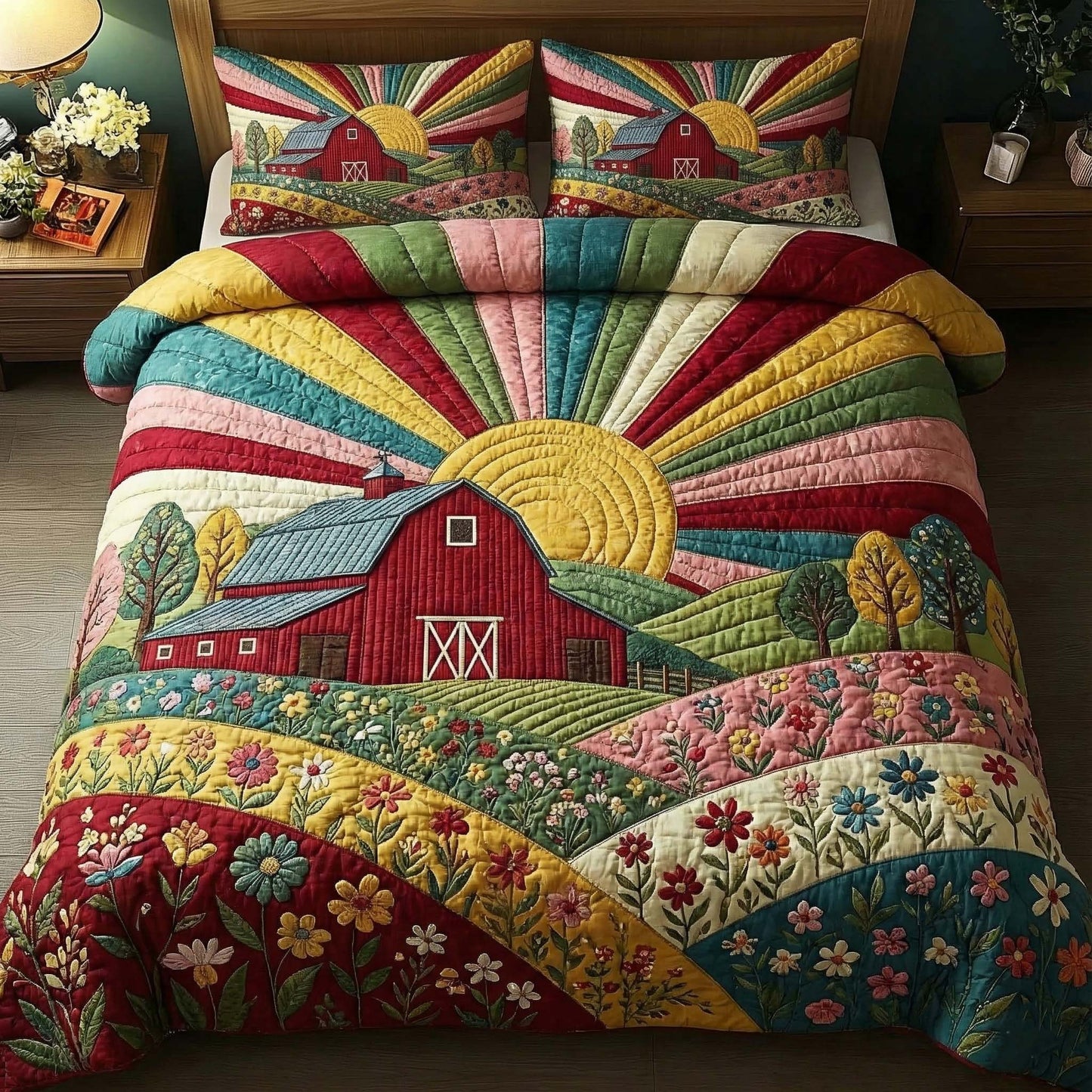 Golden Pasture 3-Piece Quilted Bedding Set GFTOTP15850