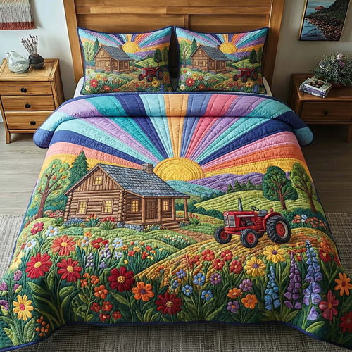 Golden Pasture 3-Piece Quilted Bedding Set GFTOTP15851