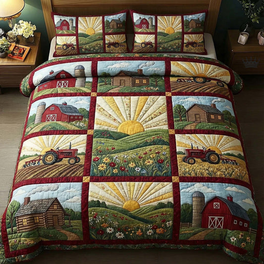 Golden Pasture 3-Piece Quilted Bedding Set GFTOTP15853