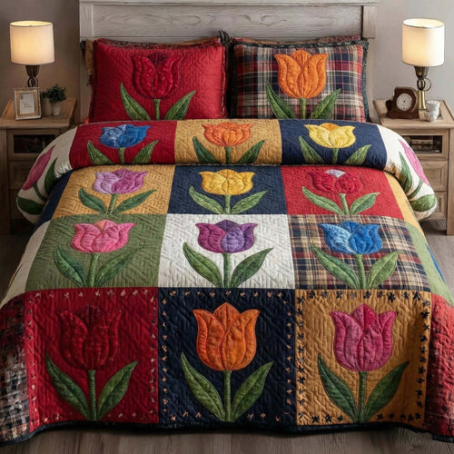 Fresh Blossoms 3-Piece Quilted Bedding Set GFTOTP15855