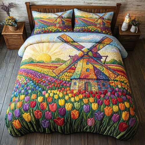 Fresh Blossoms 3-Piece Quilted Bedding Set GFTOTP15856