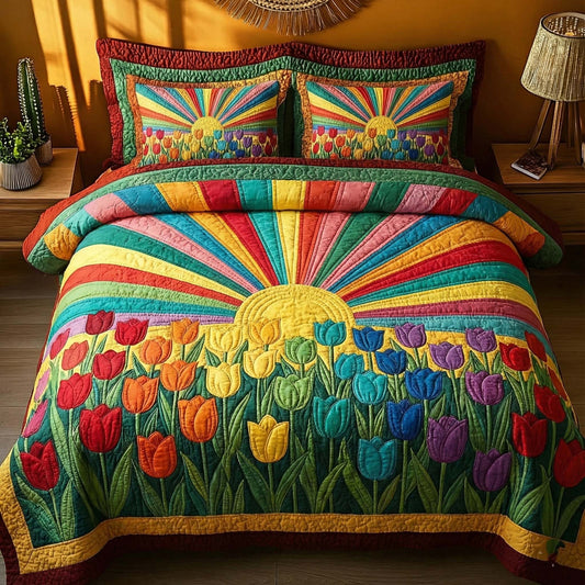 Fresh Blossoms 3-Piece Quilted Bedding Set GFTOTP15860