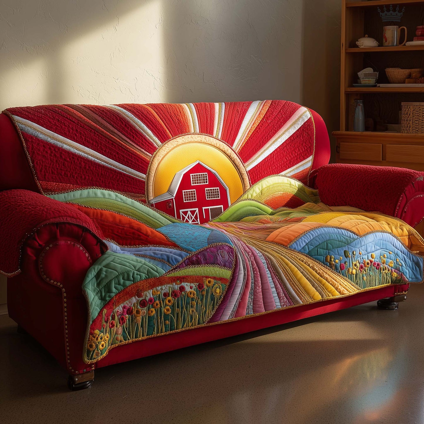 Sunlit Homestead Quilted Sofa Cover GFTOTP15869
