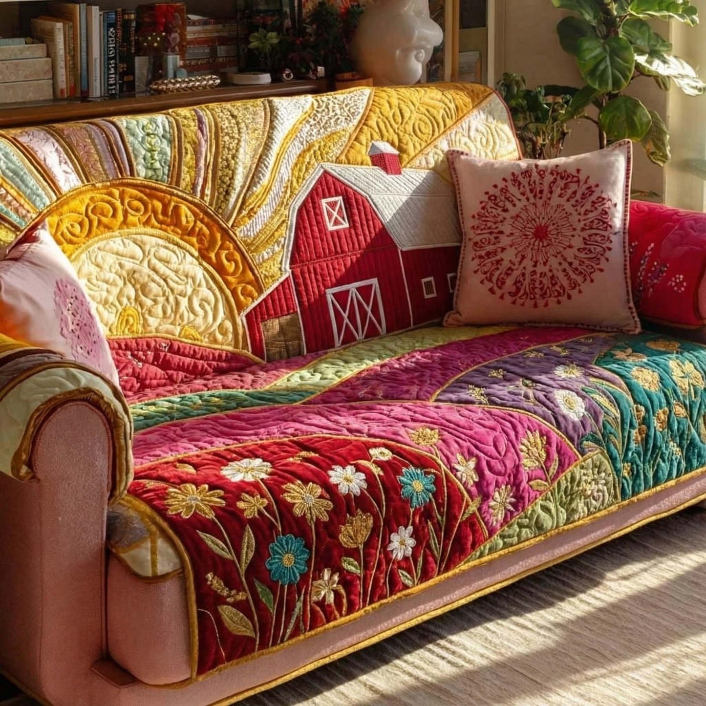 Sunlit Homestead Quilted Sofa Cover GFTOTP15870
