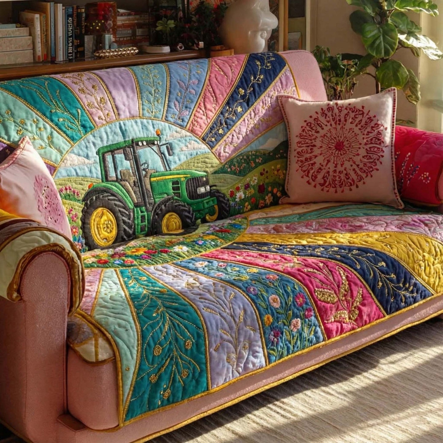 Sunlit Homestead Quilted Sofa Cover GFTOTP15872