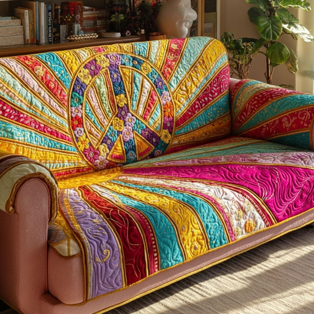 Sunny Harmony Quilted Sofa Cover GFTOTP15873