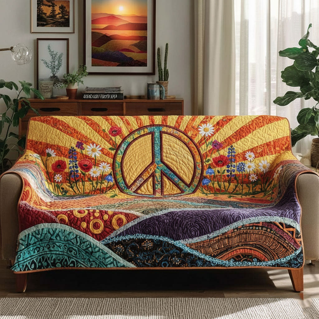 Sunny Harmony Quilted Sofa Cover GFTOTP15875