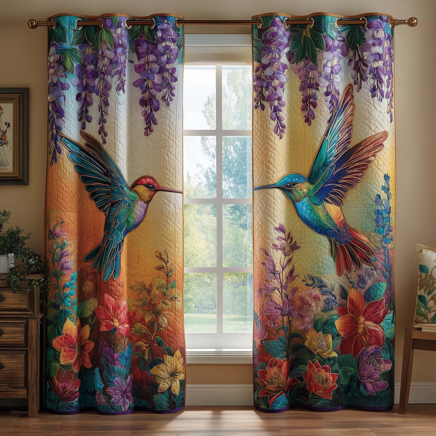 Petal Whispers Quilted Curtains GFTOTP15881